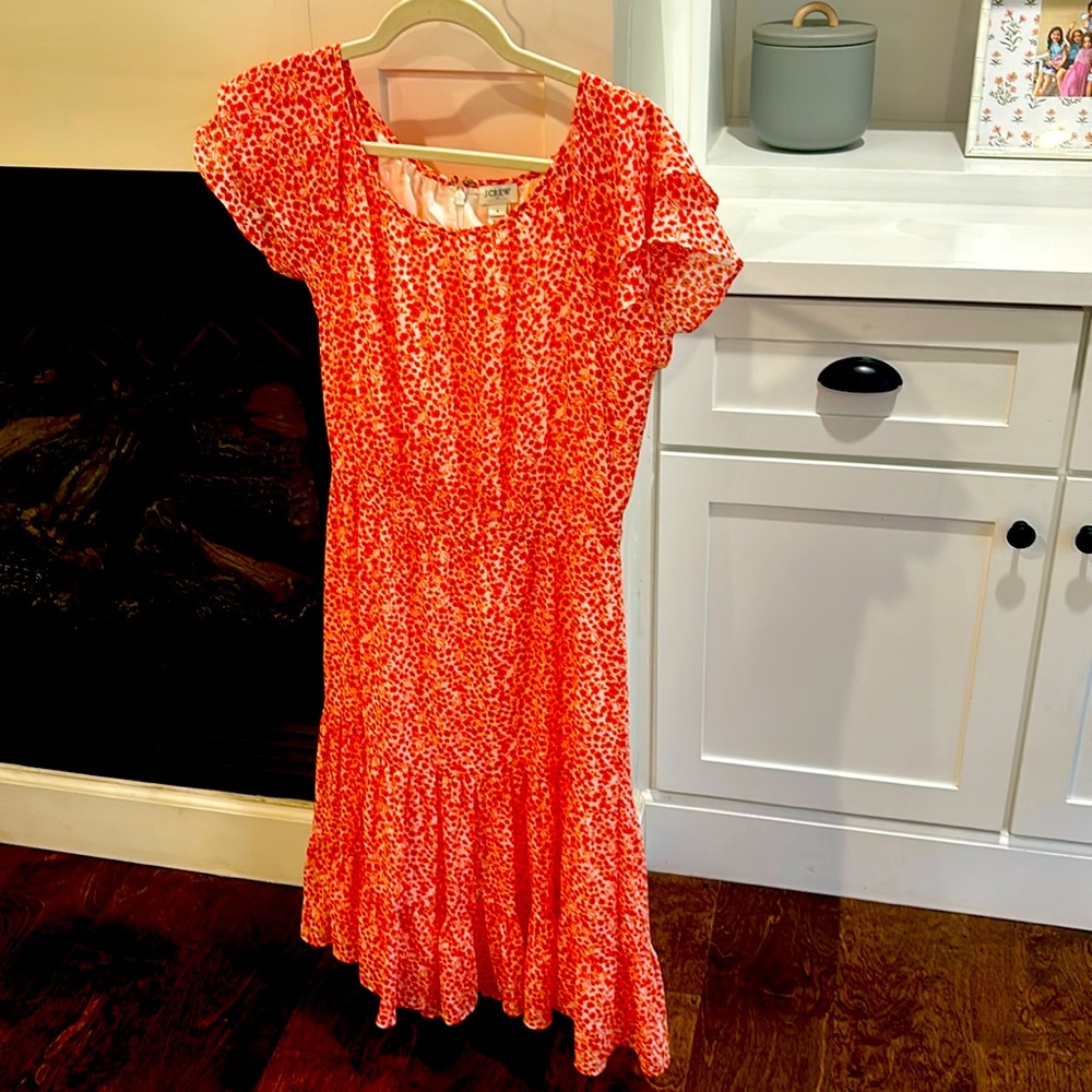 Jcrew size 4 flutter sleeve floral dress